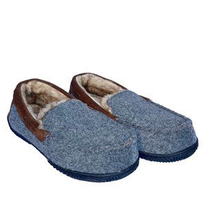 NWOT Rock Dove Men’s Faux Sherpa Heathered Gray Wool Slippers Size 10 Washable